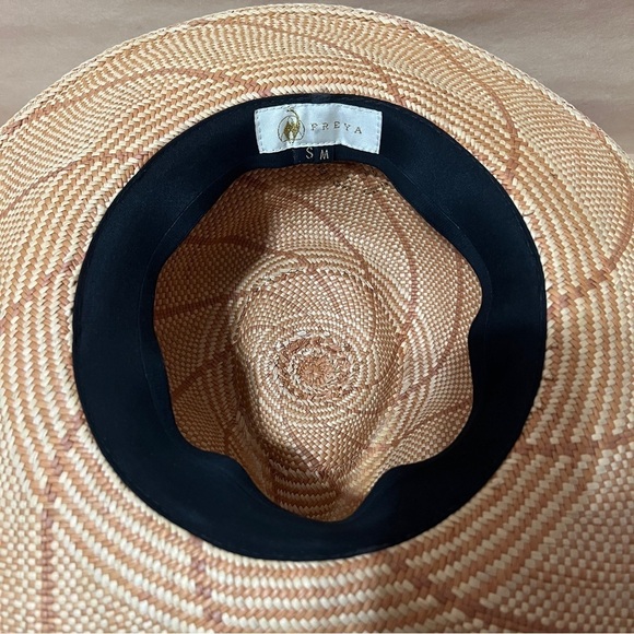 Freya | Twist Hat Natural Straw Woven Sun Stripe Detail Sunhat Size S/M - Picture 8 of 9